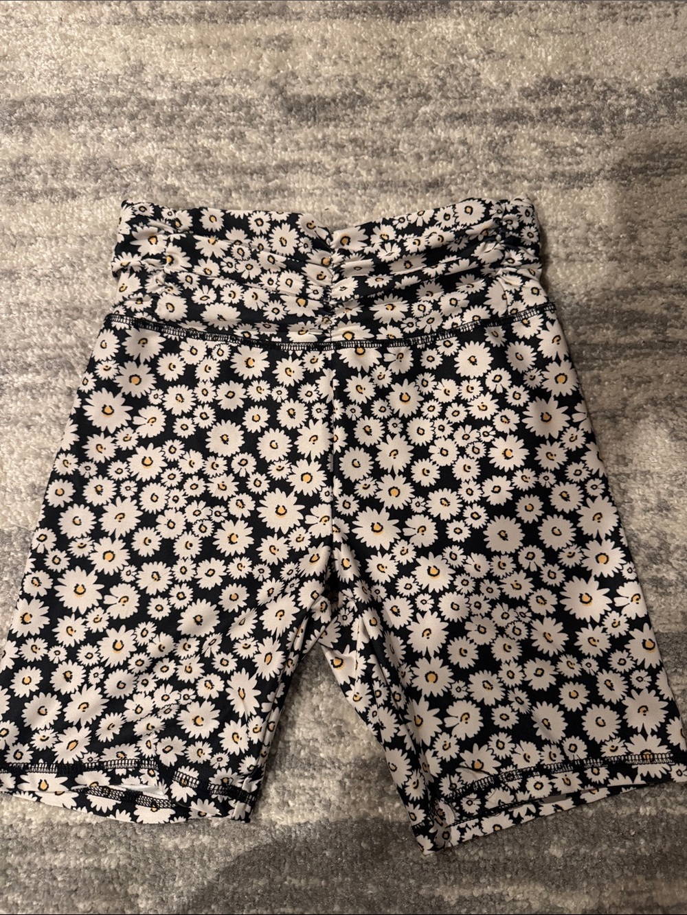 Forever 21 Black & White Daisy Print Bike Shorts